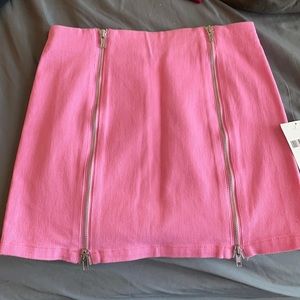 Hot pink skirt with zippers